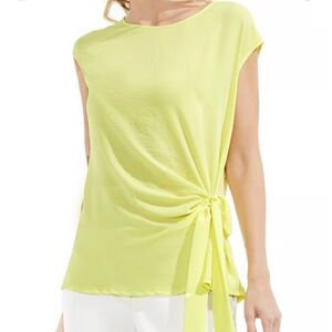 Vince Camuto Side Tie Mixed Media Blouse, XS